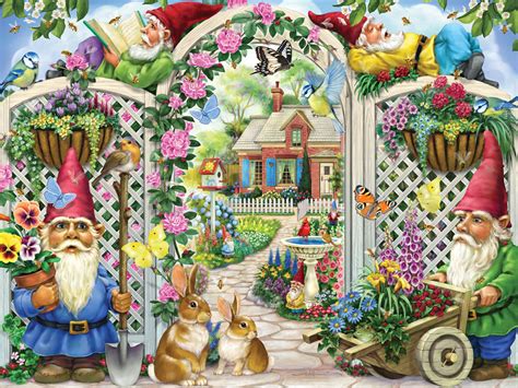 Springing Up Gnomes Pieces Vermont Christmas Company Puzzle