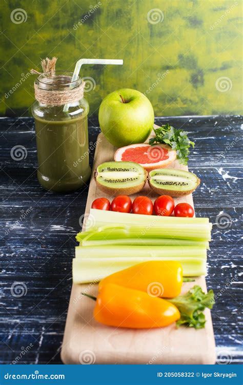 Fruit and Vegetable Smoothies Stock Photo - Image of food, avocado ...