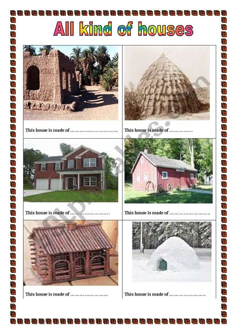 Houses Esl Worksheet By Blue Star