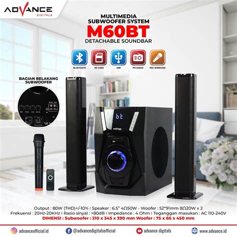 Jual Speaker Advance M60BT SPEAKER AKTIV SOUNDBAR BLUETOOTH SUBWOOFER