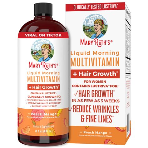 Liquid Morning Multivitamin + Hair Growth Vitamin Supplement – MaryRuth Organics