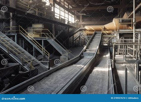 Aluminum Processing Plant With Conveyor Belt Transporting Raw