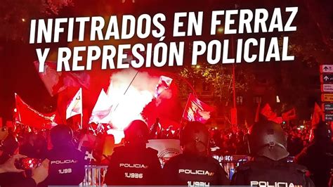 Protesta contra SÁNCHEZ y el PSOE en Ferraz infiltrados a cascoporro y