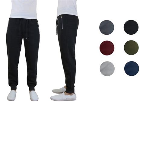 Mens Heavy Fleece Joggers With Zipper Pockets Tanga