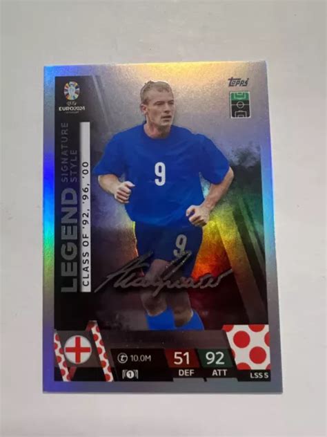 Topps Euro Match Attax Alan Shearer Legend Signature Style Eur