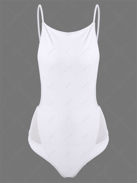 [20 Off] 2021 One Piece Cami Swimsuit In White Zaful