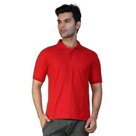 Cotton Collar Neck Red T Shirt Size S To Xxxl At Rs Piece In