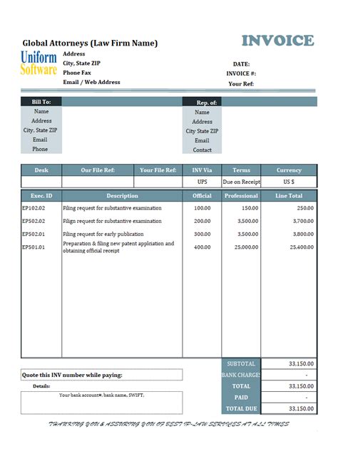 Notary Invoice Template