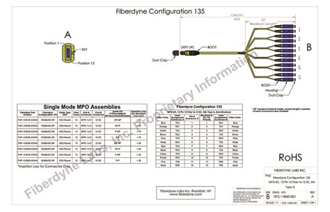 Fiberdyne Labs Inc Configuration 135 MPO To SC Singlemode Assembly