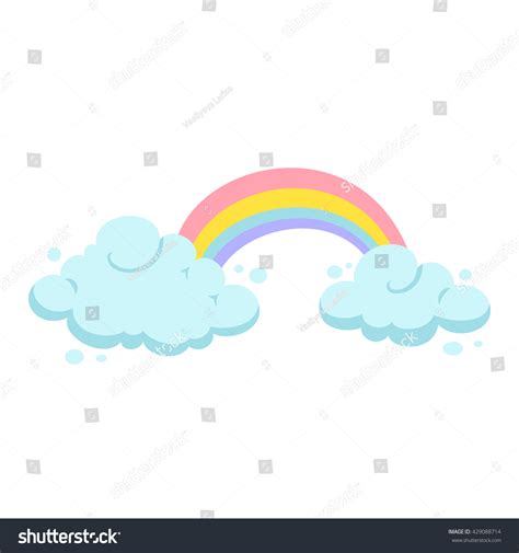 Rainbow Clouds Cartoon Vector Clipart Cute Stock Vector (Royalty Free ...