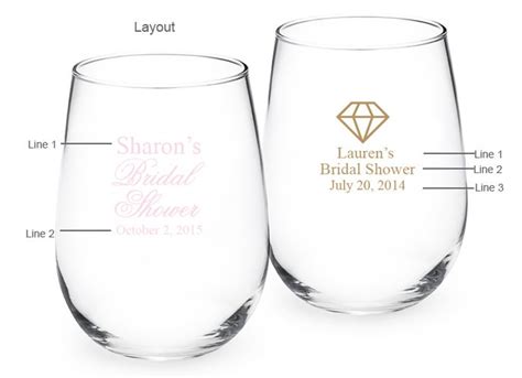 Bridal Shower Personalized Stemless Wine Glass Stemless Wine Glass