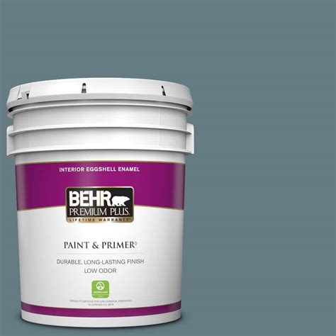 Behr Premium Plus Gal F Smokey Blue Eggshell Enamel Low Odor