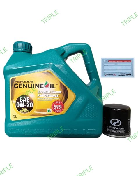 Perodua Fully Synthetic 0w20 3l Engine Oil With Perodua Oil Filter