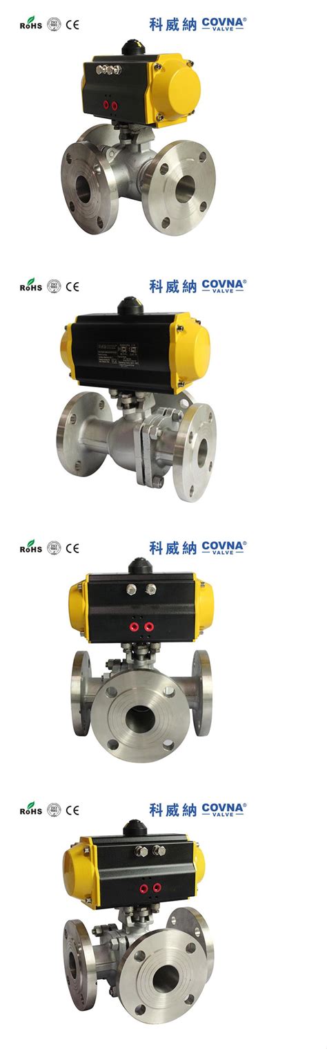 COVNA HK55 TF Flange Pneumatic Three Way Ball Valve Ball Valve