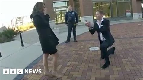 Police Bodycam Captures Traffic Stop Marriage Proposal Bbc News