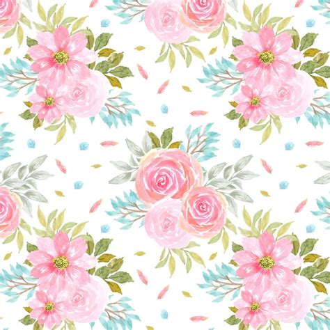 Motif Floral Sans Couture Avec De Magnifiques Fleurs Roses Vecteur