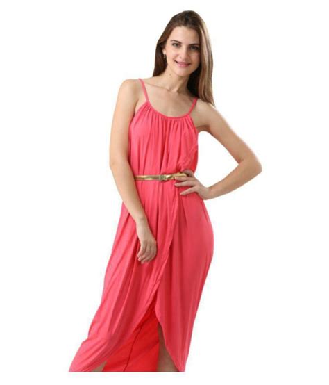 Buy Fascinating Lingerie Synthetic Pink Beach Dresses Online At Best