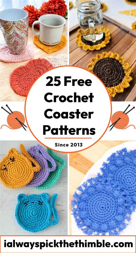 25 Free Crochet Coaster Patterns Coasters Pattern