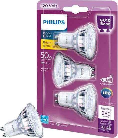 Philips LED GU10 Dimmable 35 Degree Spot Light Bulb 400 Lumen 3000