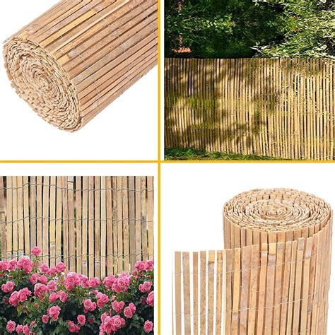 Buy Funkybuys Bamboo Fence Screening Natural Slat Fence Panels Garden