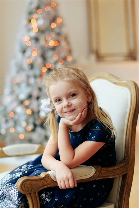 Little Girl with Christmas Decor Stock Photo - Image of decoration ...