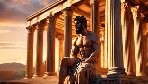 Lexica Stoic Statue Strong Body Muscle Bearded Handsome Man