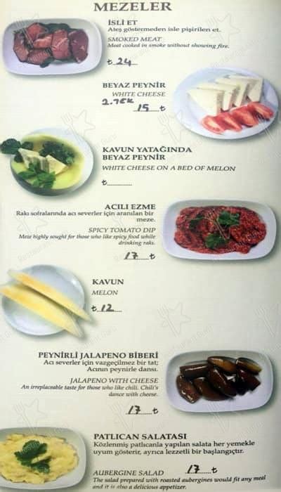 Menu At Benusen Meyhane Istanbul Ne Et Mer Sk No D