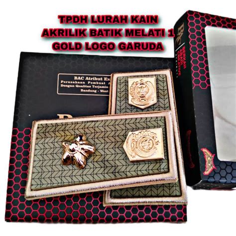 Jual Pangkat Pdh Lurah Lama Kain Akrilik Keki Melati Gold Logo