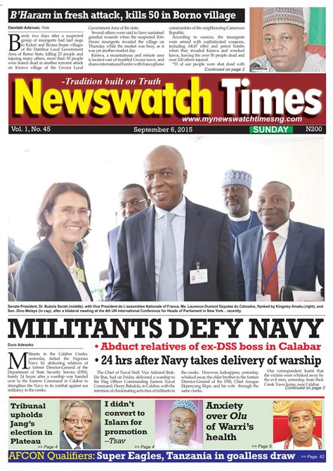 Sunday E Version 06 September 2015 By Daily Newswatch Issuu