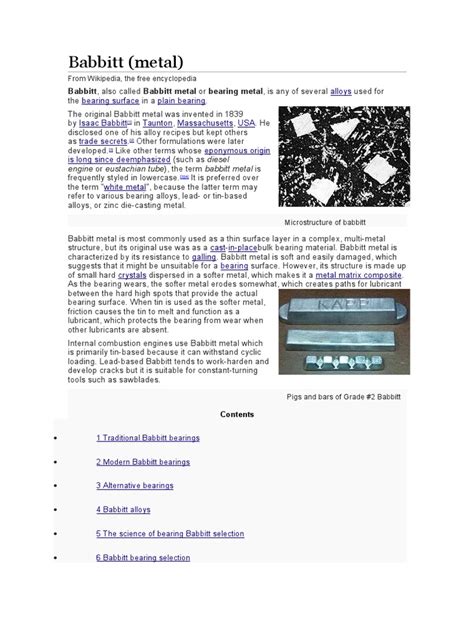 Babbitt (Metal) | Crystalline Solids | Building Materials