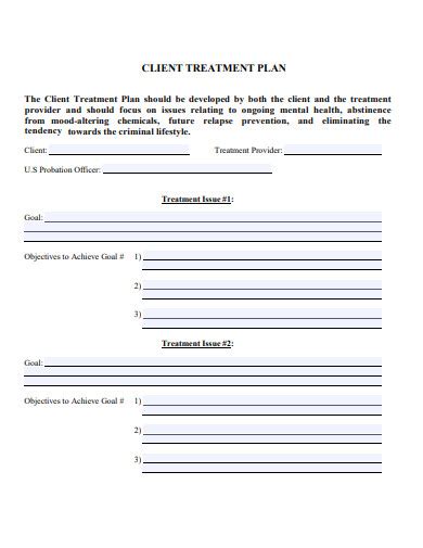 Client Treatment Plan 10 Examples Format How To Construct Pdf