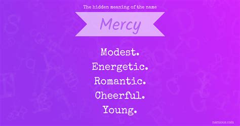 The hidden meaning of the name Mercy | Namious