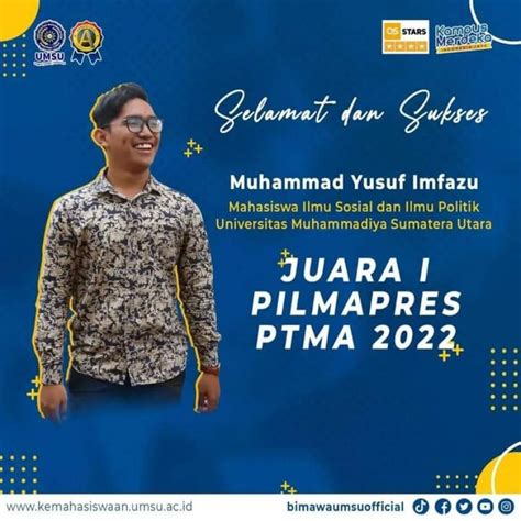 Selamat Mahasiswa UMSU Juara 1 Pilmapres PTMA Se Indonesia Republika