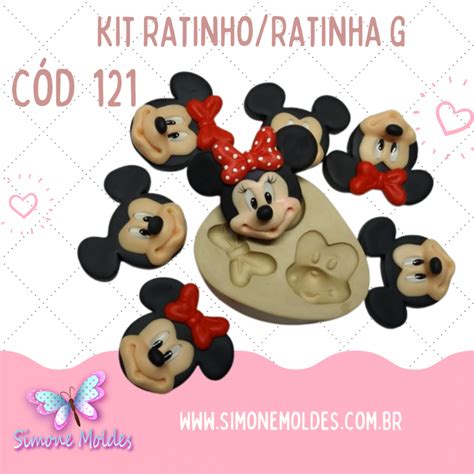 Kit Ratinho Ratinha G C D Moldes De Silicone Personagens