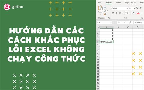 Hướng dẫn cách khắc phục lỗi Excel không chạy công thức