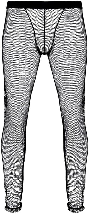 Agoky Herren Schlafanzughose Sexy Fischnetz Leggings Tights