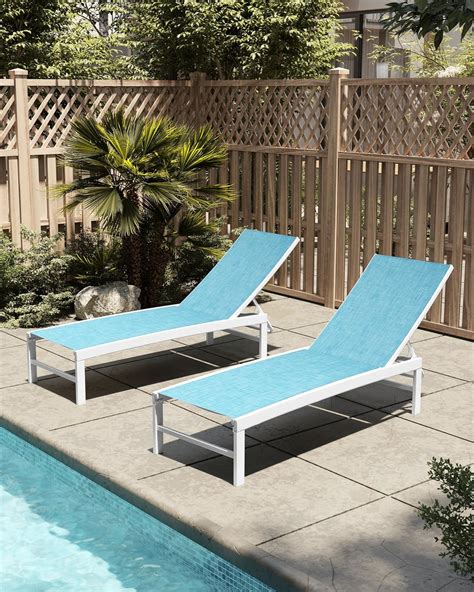 Buy Patio Aluminum Chaise Lounge Chair Vredhom Set Of Outdoor