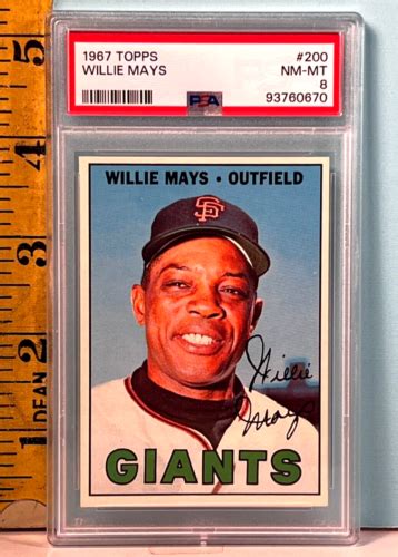 🔥 1967 Topps Willie Mays 200 Psa 8 Nm Mt 🔥 True Beauty Ebay