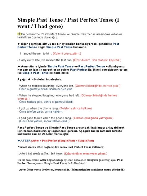 18-Simple Past Tense Past Perfect Tense (I Went I Had Gone) | PDF