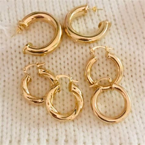 Chunky Gold Hoop Clip On Earrings Donyaye Trade