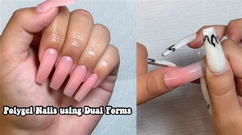 Super Easy Polygel Nails Using Dual Forms Nail Tutorial For Beginners