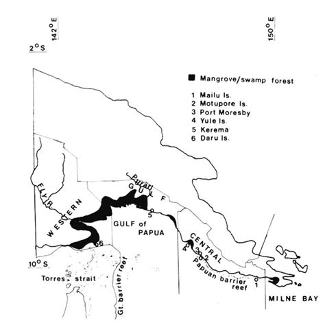 Map Of Papua New Guinea Showing The Ecological Regions Provinces And