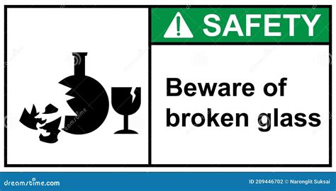 Warning Broken Glass Is Dangerous Stock Vector Illustration Of Packing Isolated 209446702