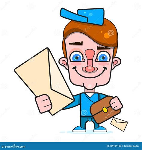 Boy The Postman In Flat Style Flat Cartoon Character Design Boy Style