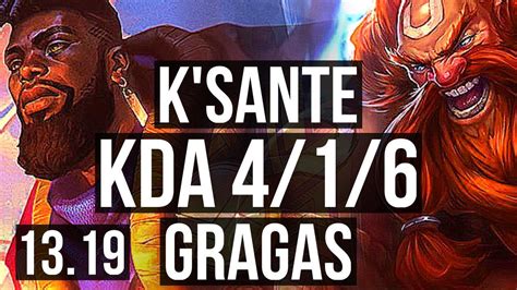 K SANTE Vs GRAGAS TOP 4 1 6 400 Games KR Challenger 13 19