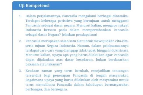 UJI KOMPETENSI Kunci Jawaban PKN Kelas 9 Halaman 26 Kurikulum Merdeka