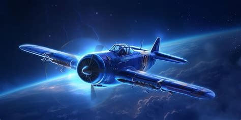 Premium Ai Image Fighter Jet Flying In A Blue Night Sky With Shining