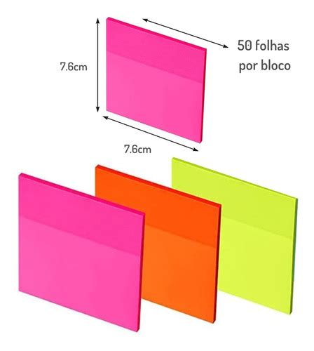 Bloco Adesivo Transparente Tipo Post It Folhas Mercadolivre