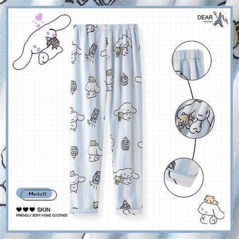 New Kawaii Sanrio Pajama Pants My Melody Cinnamoroll Kuromi Pachacco