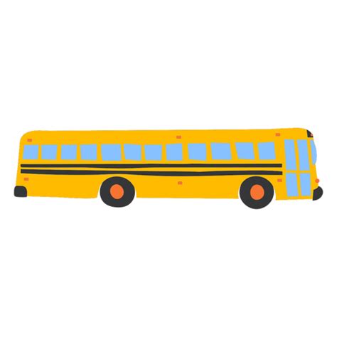 school bus side flat png design